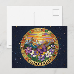 Cartão Postal Símbolos do estado do Colorado nos EUA