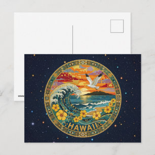 Cartão Postal Símbolos do estado do Havaí EUA