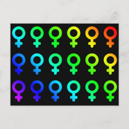 Cartão Postal Símbolos Femininos De Gênero Muitas Cores Colorida