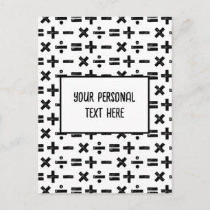 Cartão Postal Símbolos Matemáticos Pretos e Brancos Lino Cortar 