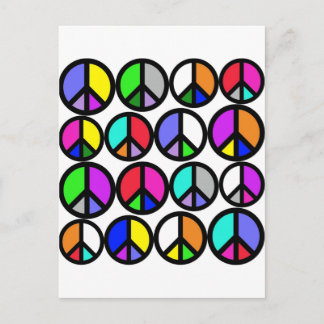 Cartão Postal Símbolos multicoloridos de paz