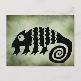 Cartão Postal símbolos tribais antigos africanos linocut