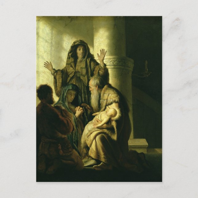 Cartão Postal Simeon e Hannah no Templo, 1627 (Frente)