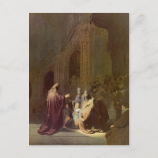 Cartão Postal Simeon no templo por Rembrandt