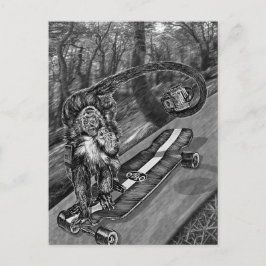 Cartão Postal Simeon Skateboard Selfie