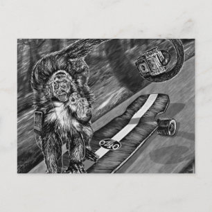 Cartão Postal Simeon Skateboard Selfie