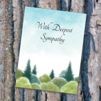 Simpatia Condolence Watercolor Woodland Blue Sky