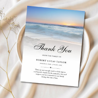 Cartão Postal Simpatia Obrigado Praia Oceano Funeral