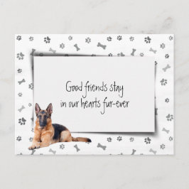 Cartão Postal Simpatia pela Perda de Cachorro Pastor Alemão