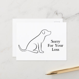 Cartão Postal Simpatia pelo cachorro Sinto muito pela sua perda