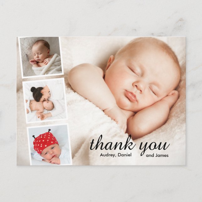 Cartão Postal Simple baby shower thank you cards (Frente)
