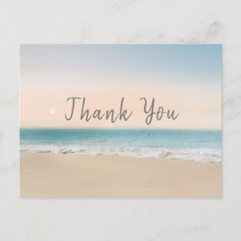 Cartão Postal Simple Beach Wedding Obrigado Cartão-postal