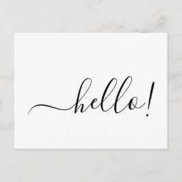 Cartão Postal Simple Classic Hello Postcard with Clean White Des