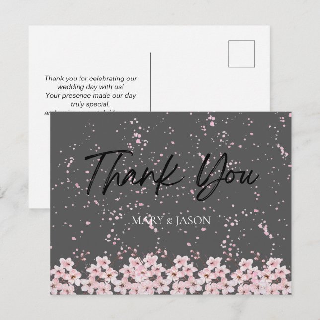 Cartão Postal Simple Elegant Thank You Card (Frente/Verso)