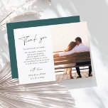 Cartão Postal Simple Emerald Green Photo Casamento Obrigado<br><div class="desc">Um Simples Casamento De Fotos Do Escrito Verde Emerald - Cartões - Elegância Moderna com Tipografia Personalizada. Capture a essência da sua história de amor com o nosso elegante casamento... cartões de agradecimento com um design minimalista com um charmoso e emerald verde magenta. Adicione um toque pessoal à sua celebração...</div>