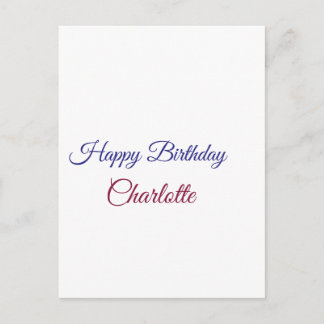 Cartão Postal SIMPLE MINIMAL.CUTIE ADD NAME BABY happy birthday 