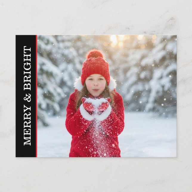 Cartão Postal Simple One Photo Custom Photo & Message Holiday (Frente)