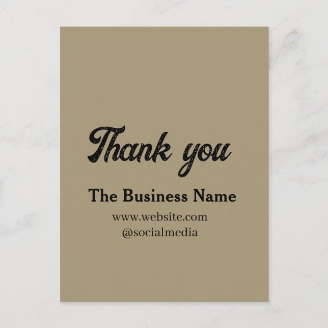 Cartão Postal Simple thank you add business name details text  t (Frente)