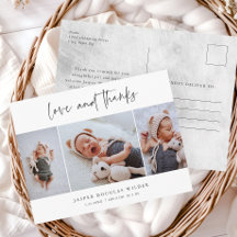 Simples 3 Foto Amor e Agradecimento Bebê Obrigado