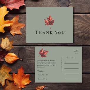 Cartão Postal Simples Agradecimento de Casamento Minimalista de 