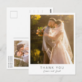 Cartão Postal Simples Agradecimento de Casamento Moderno em Foto