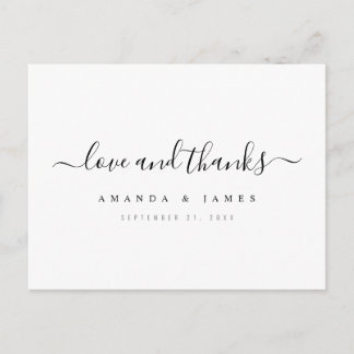 Cartão Postal Simples Agradecimento de Casamento Personalizado