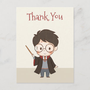 Cartão Postal Simples Agradecimento Harry Potter