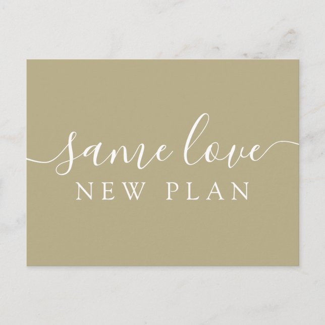 Cartão Postal Simples Alterar a Data Anúncio de Casamento Postca (Frente)