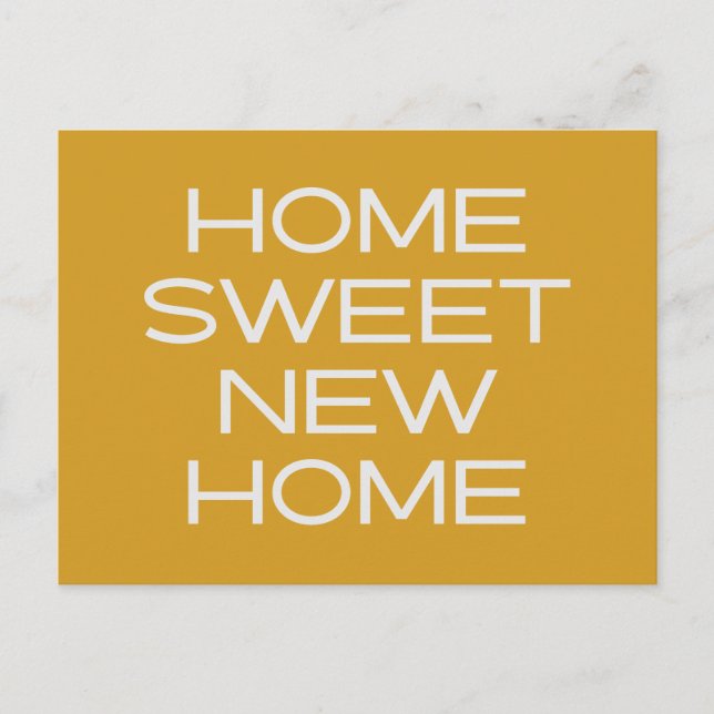 Cartão Postal Simples Amarelo Moderno, Movemos Novo Endereço (Frente)
