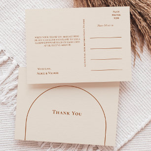 Cartão Postal Simples Arco Boho Marfim Obrigado Casamento