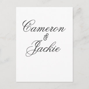 Cartão Postal Simples casal de casamento nome elegante caligrafi
