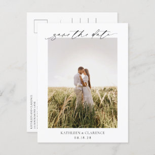 Cartão Postal Simples Casamento Clássico de Foto Mínimo Salve a