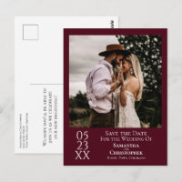 Simples Casamento de Borgonha Salve a Foto da Data