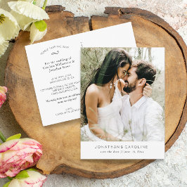 Cartão Postal Simples Casamento de Foto Grande Mínimo Salve a Da