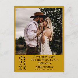 Cartão Postal Simples casamento Marigold Salve a Foto da Data