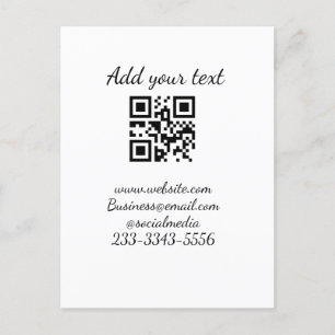 Cartão Postal simples código QR personalizado adicionar seu nome