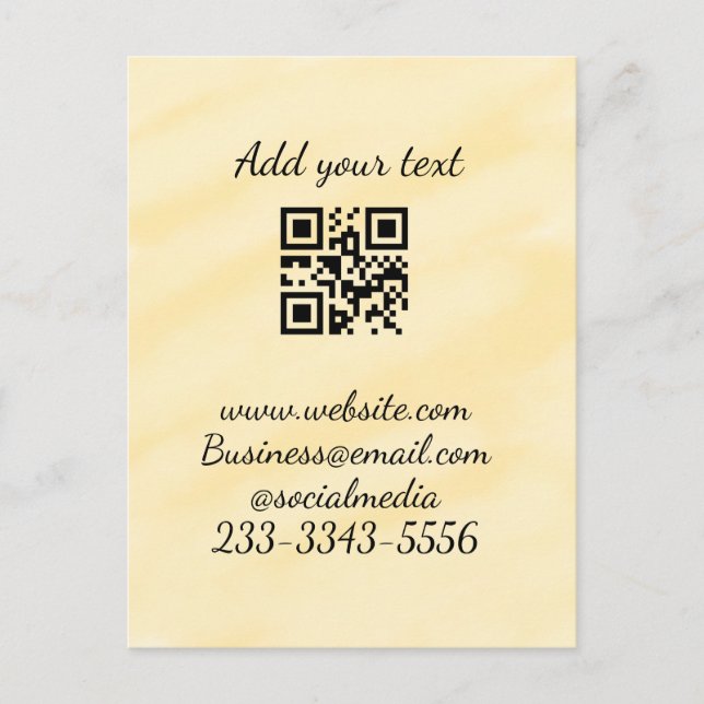 Cartão Postal simples código QR personalizado adicionar seu nome (Frente)