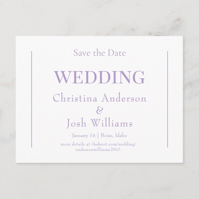 Cartão Postal Simples de Save the Date de Casament (Frente)