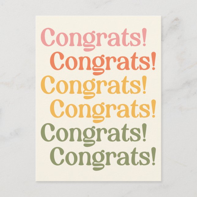 Cartão Postal Simples de Tipografia Retroativa Grava Amarelo e V (Frente)