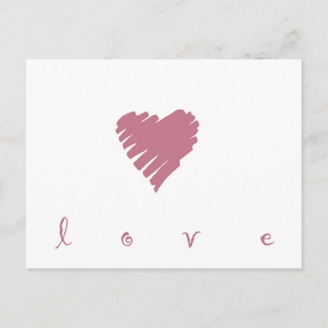 Cartão Postal simples design de amor (Frente)