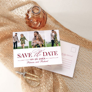 Cartão Postal Simples e Elegante Casamento Salvar a Data 3 Foto