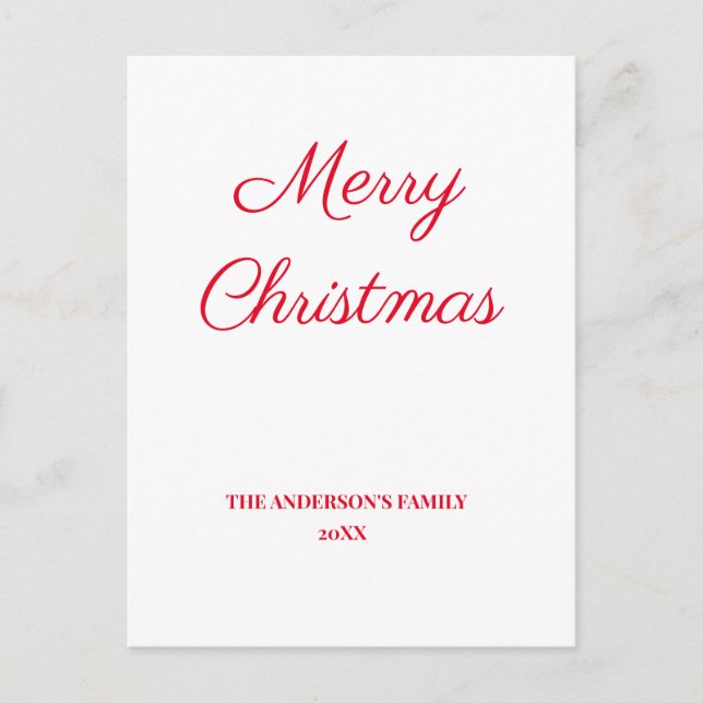 Cartão Postal simples e mínimo adicionar a personalização do nat (Frente)