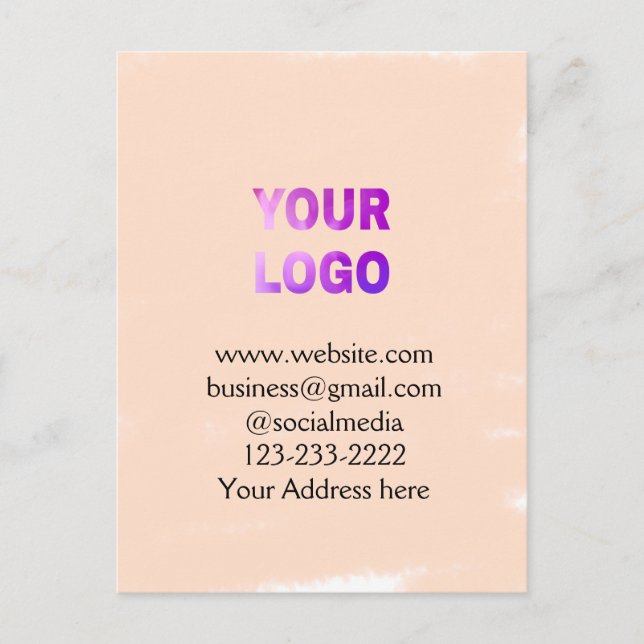 Cartão Postal simples e mínimo adicione seu logotipo/design aqui (Frente)