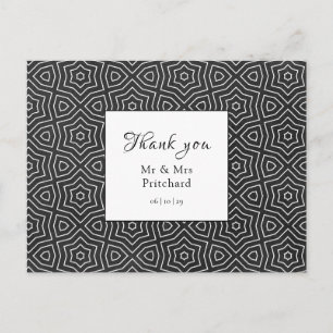 Cartão Postal Simples Elegante Agradecimento de Casamento Marroq