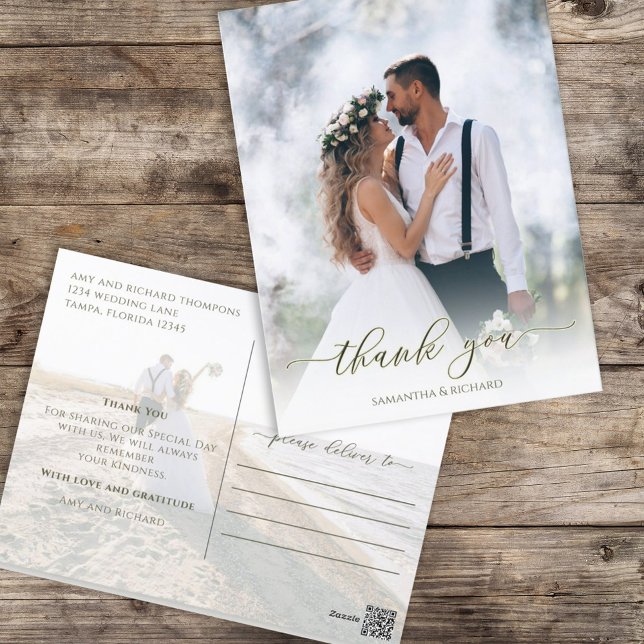 Cartão Postal Simples Elegante Duas Fotografias Moderna (Criador carregado)