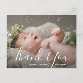 Cartão Postal Simples Elegante Foto Chá de Bebê Obrigado