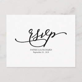 Cartão Postal Simples Elegantes Respostas de Casamento com Calig