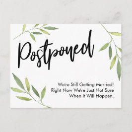 Cartão Postal Simples Greenery Adiou Atualização de Casamento