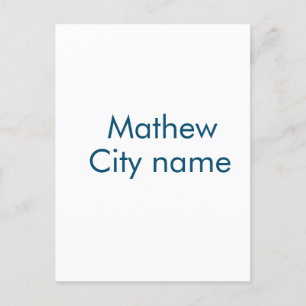 Cartão Postal simples letra inicial monograma adicionar sua letr