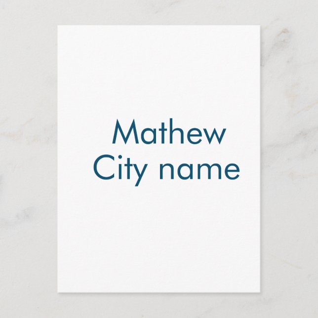 Cartão Postal simples letra inicial monograma adicionar sua letr (Frente)